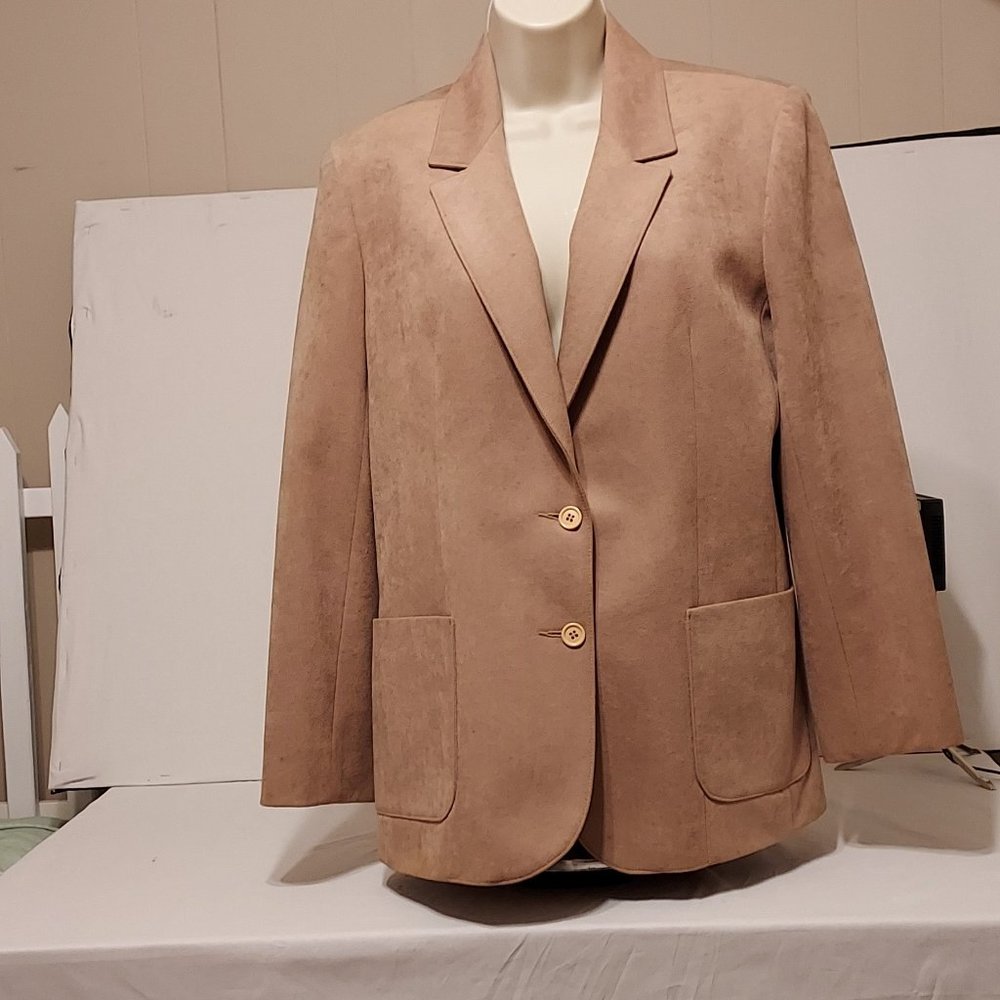 Vintage Womans Charan Sports Blazer Tan SzM Retro/ Preppy/OfficeY2K 70's Office